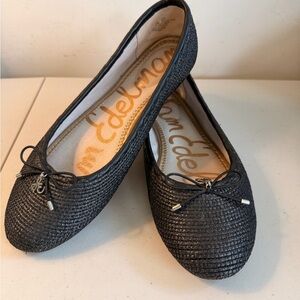 8.5 Sam Edelman Ballet Flats Falcon Raffia Black